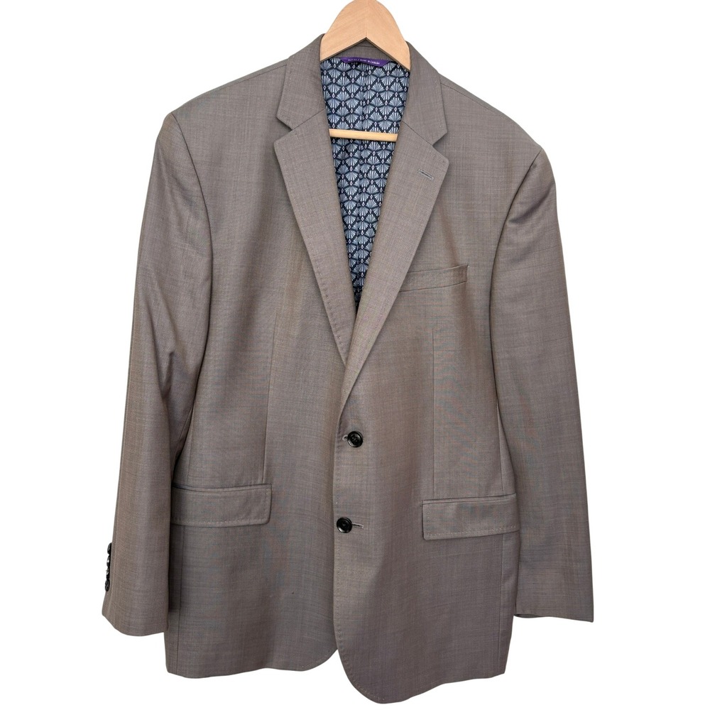 Ted Baker London Endurance Mens 100% Wool Suit Jacket Blazer Size 44R Gray Brown